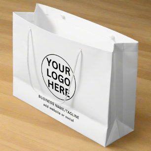 Promotional Black & White Business Logo & Text Large Gift Bag
