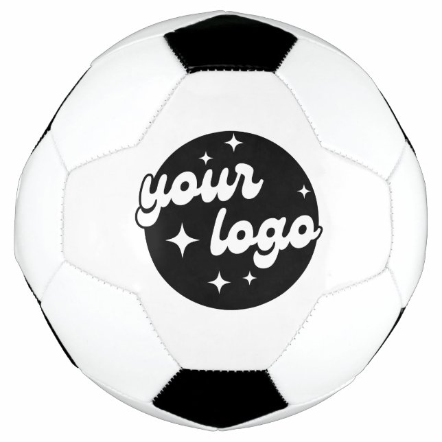 Promotional Black & White Simple Business Logo Soccer Ball (Front)