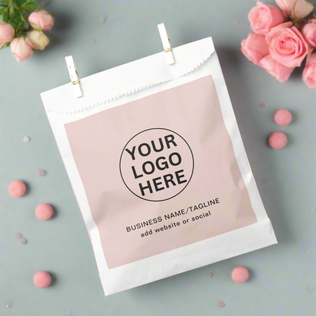 Promotional Blush Pink Company Logo & Text Branded Favour Bags (Creator Uploaded)