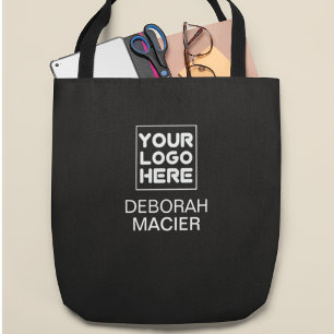 Promotional Brand Logo Business Name BLACK Tote Bag