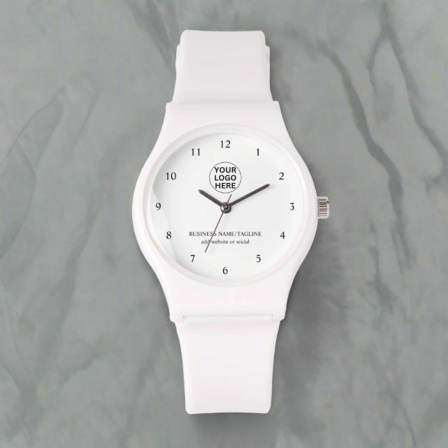 Promotional Branded Business Logo & Text White Watch (Creator Uploaded)