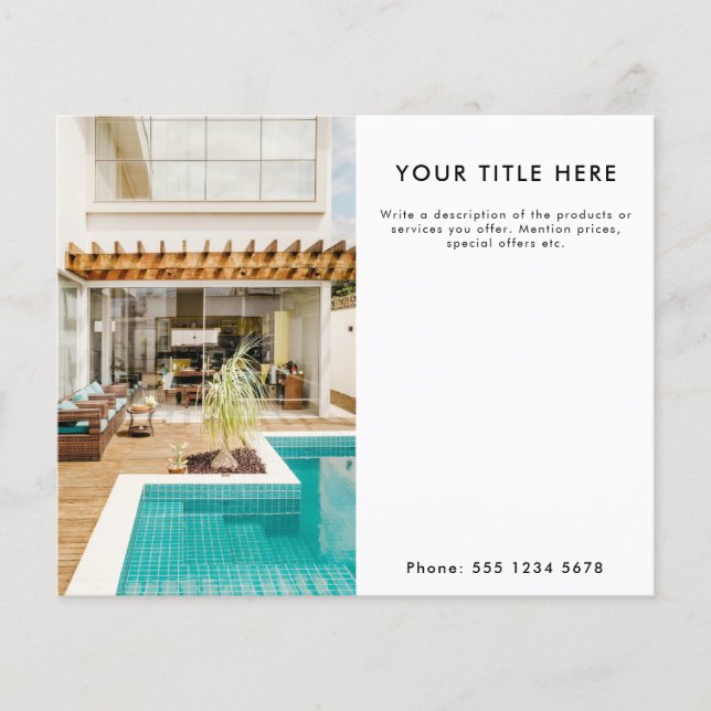 Promotional Business Half Page Photo Banner & Text (Front)