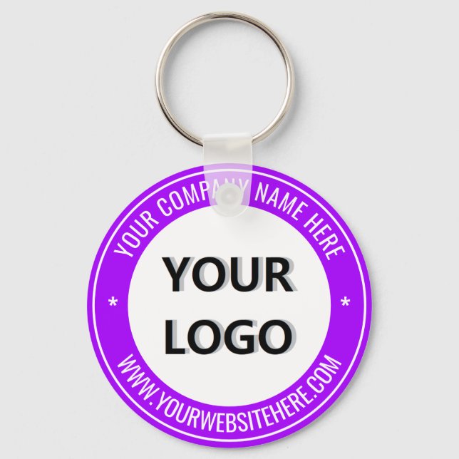 Promotional Business Keychain Your Logo Text Info (Front)