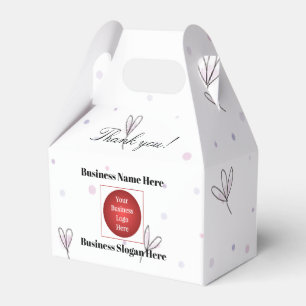 Promotional Business Logo And Name Gable Favor Box