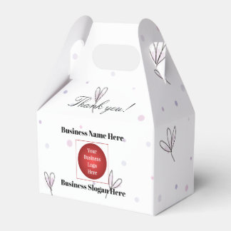 Promotional Business Logo And Name Gable Favor Box