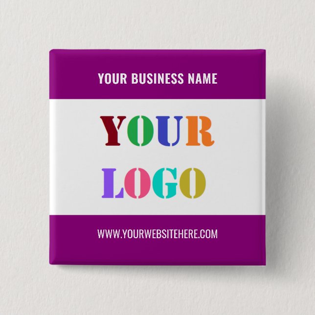 Promotional Business Logo and Text Button Example (Front)