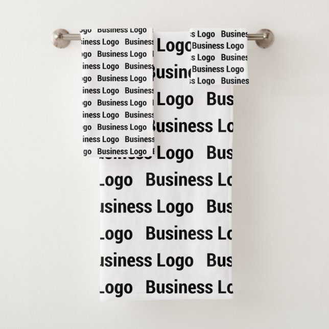 Promotional Business Logo Black White Pattern  Bath Towel Set (Insitu)