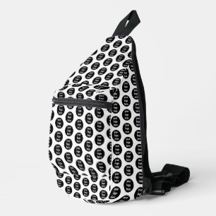 Promotional Business Logo Black White Pattern Sling Bag