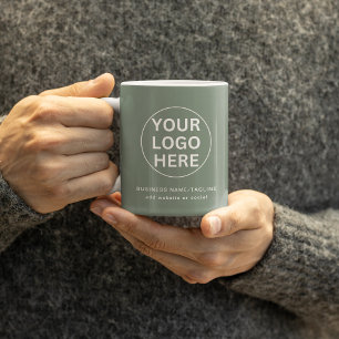 Promotional Business Logo l Branded Sage Green Coffee Mug