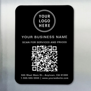 Promotional Business Logo QR Code Black Magnet