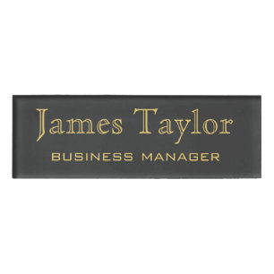 Promotional Business Supply  Gold Name Black Tag