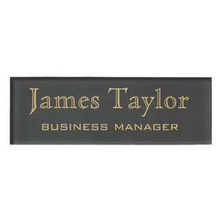 Promotional Business Supply Gold Name Black Tag