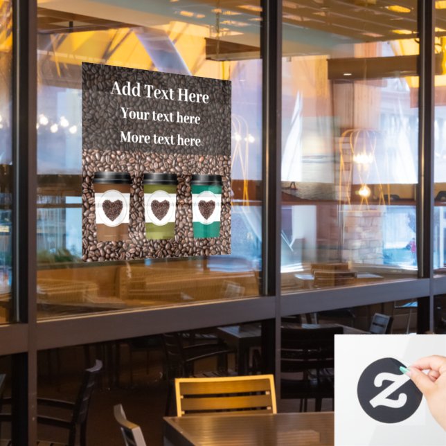 Promotional Coffee Shop Window Cling Sticker Sign (Restaurant Window)