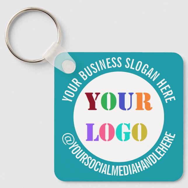 Promotional Company Keychain Logo and Social Media (Front)