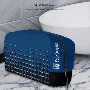 Promotional Company Logo Dots Blue Black White Dopp Kit