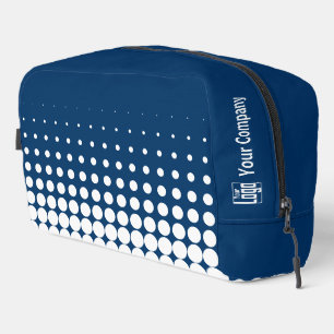 Promotional Company Logo Halftone Blue White Dopp Kit