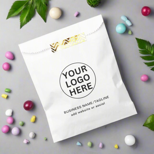 Promotional Company Logo & Text White Branded Favour Bags (Creator Uploaded)