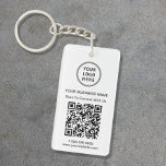 Promotional Connect With Us Logo QR Code Key Ring<br><div class="desc">Modern and professional promotional keychain for your business featuring your QR code for customers to scan for a list of your products,  services,  prices or other information. Upload your logo and QR code and add your company name,  website,  slogan,  phone number,  etc.,  in simple typography.</div>