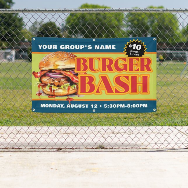 Promotional Custom Burger Bash Fundraiser Banner (Insitu)