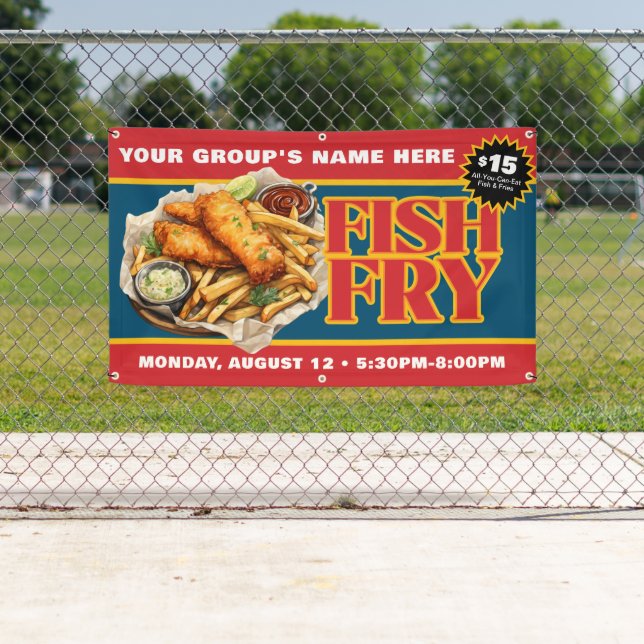 Promotional Custom Fish Fry Fundraiser Banner (Insitu)