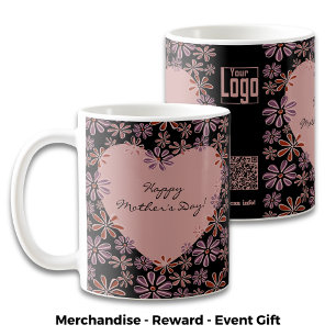 Promotional Flower Heart Happy Mother's Day Coffee Mug