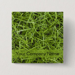 Promotional Green Grass Lawn Service 15 Cm Square Badge