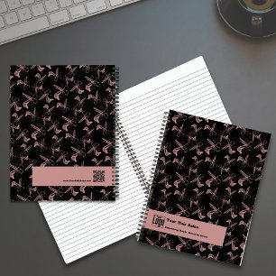 Promotional Hair Stylist Tools Pattern Black Pink Notebook