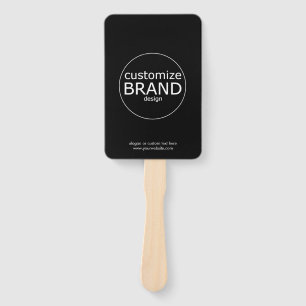 Promotional Hand Fans With Logo Modern Black
