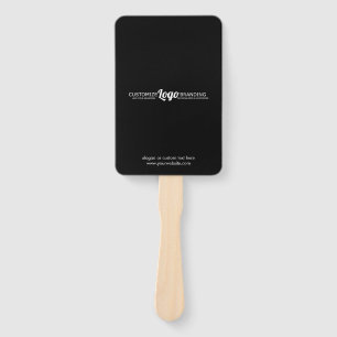 Promotional Hand Held Fan With Logo   Custom Black