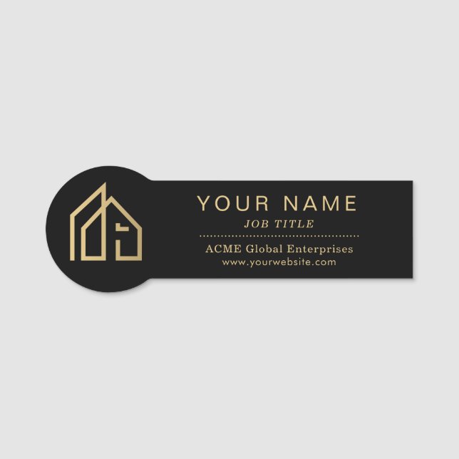 Promotional Item Modern Real Estate Name Tag (Front)