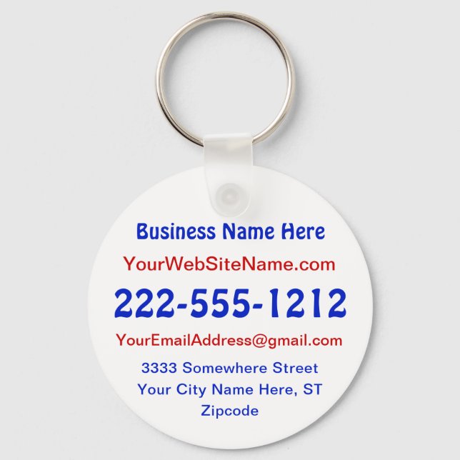 Promotional Keychains No Minimum, Small Business (Front)