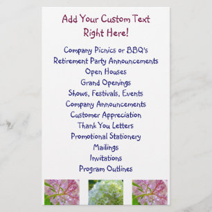 Promotional Letters Mailings Company Events Floral Stationery