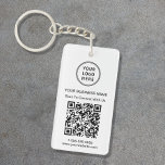 Promotional Logo QR Code Key Ring<br><div class="desc">Modern and professional promotional keychain for your business featuring your QR code for customers to scan for a list of your products,  services,  prices or other information. Upload your logo and QR code and add your company name,  website,  slogan,  phone number,  etc.,  in simple typography.</div>