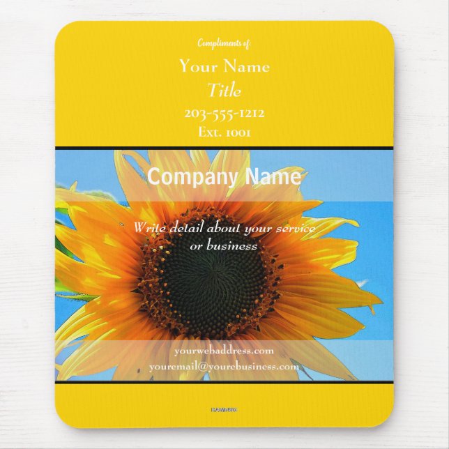 Promotional Mousepad Grey with Sunflower - HAMbyWG (Front)