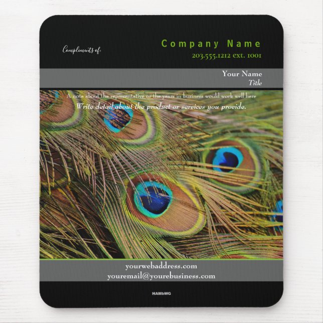 Promotional Mousepad Peacock Feathers - HAMbyWG (Front)
