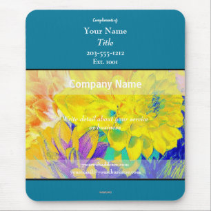 Promotional Mousepad Turquoise & Flowers - HAMbyWG