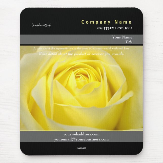 Promotional Mousepad Yellow Rose Theme - HAMbyWG (Front)
