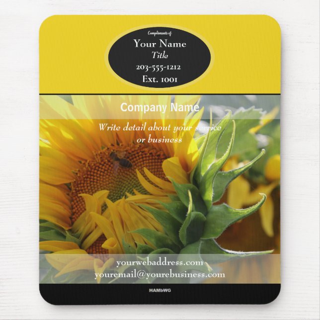 Promotional Mousepad Yellow Sunflower - HAMbyWG (Front)