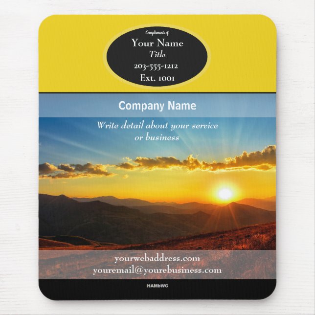 Promotional Mousepad Yellow Sunset - HAMbyWG (Front)
