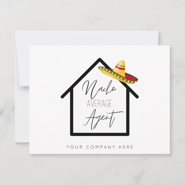 Promotional Nacho Average Agent Real Estate Card (Front)