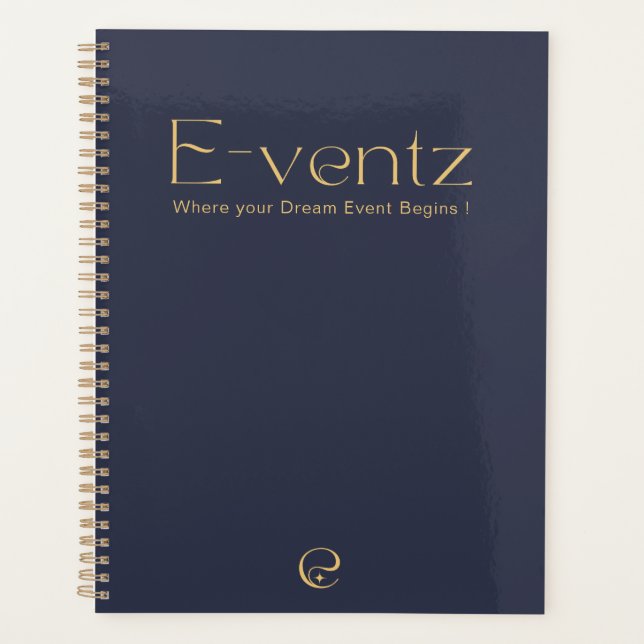 Promotional Navy Blue  & Gold Logo Marketing  Planner (Front)