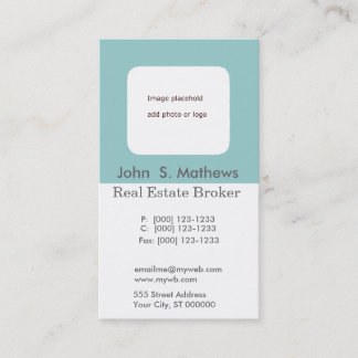 Promotional Photo Hole Aqua Blue DIY Customisation Business Card