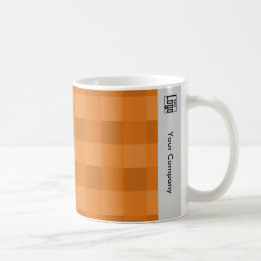 Promotional Pixel Pattern Grey Black Orange  Coffee Mug