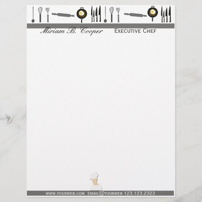 Promotional Professional Cook Chef Letterhead Template (Front)