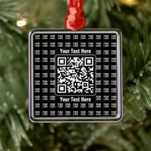 Promotional QR code (editable) plus Logo Pattern Metal Tree Decoration