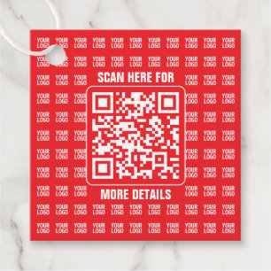 Promotional QR code (editable) with Logo Pattern Favour Tags