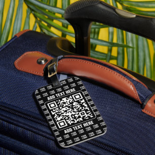 Promotional QR code (editable) with Logo Pattern Luggage Tag
