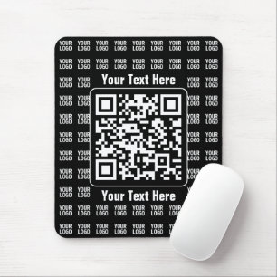 Promotional QR code (editable) with Logo Pattern Mouse Pad