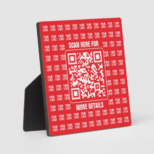 Promotional QR code (editable) with Logo Pattern Plaque