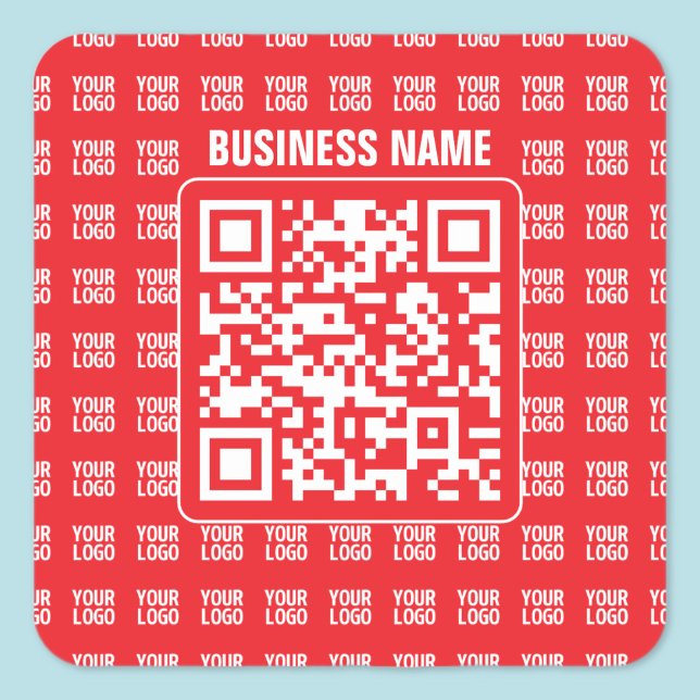 Promotional QR code (editable) with Logo Pattern Square Sticker (Creator Uploaded)